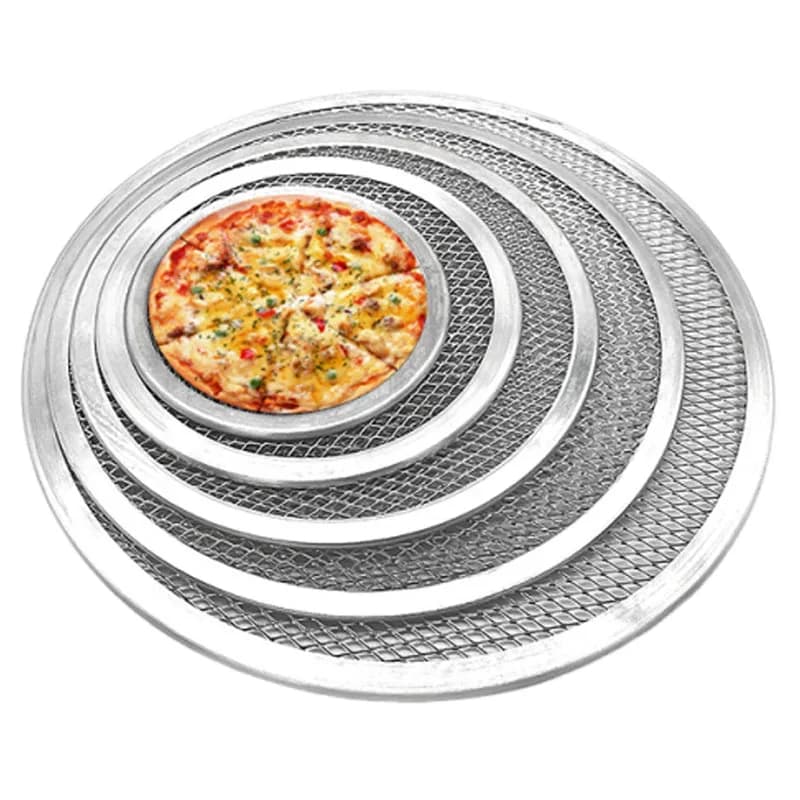 10Pcs 6-14 Inch Aluminum Pizza Pan Round Mesh Baking Pans Non-stick Pancake Pizza Bakeware For Restaurant Kitchen Baking Tools