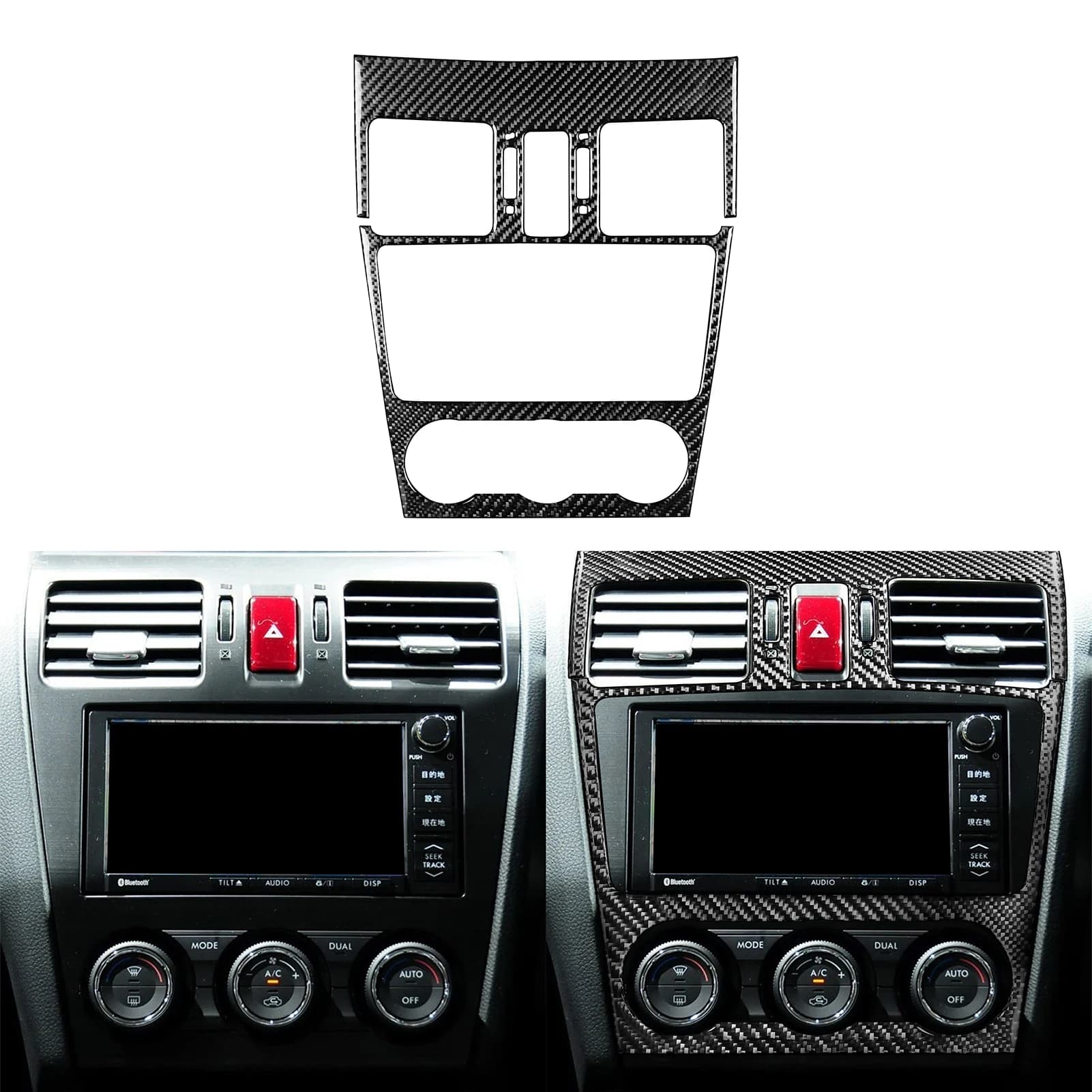 Per Subaru Impreza 2012-2016 Per XV Crosstrek 2013-2017 Accessori Auto In Fibra di Carbonio Interni Centro Uscita Aria Trim Adesivi