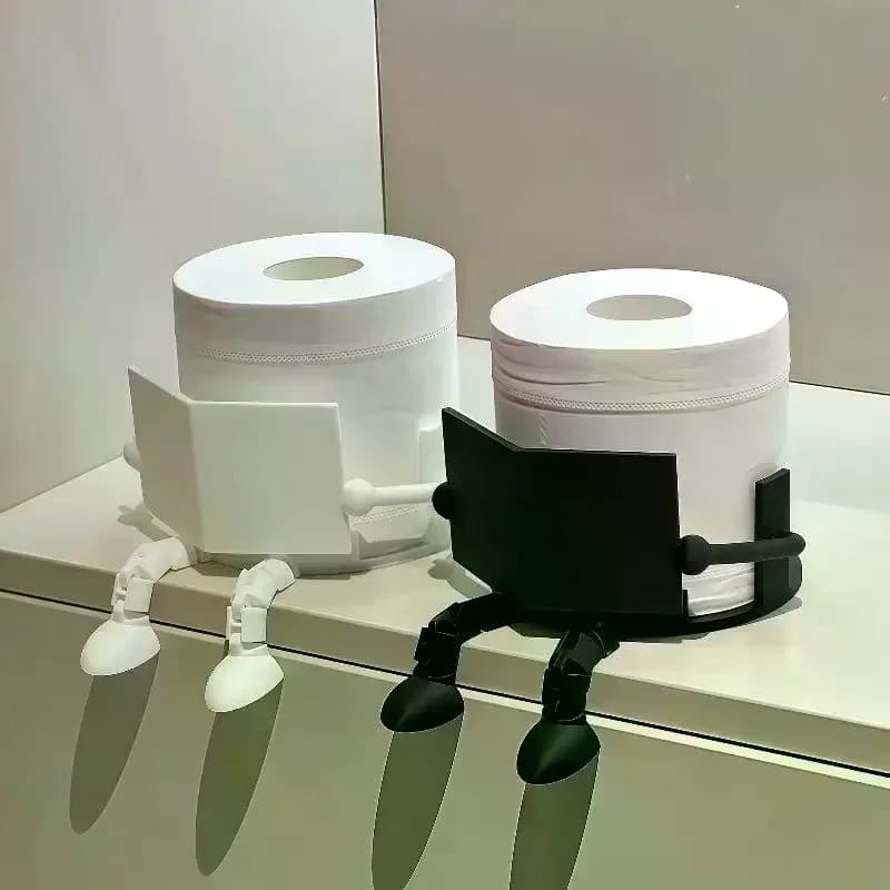 Toilet Paper Holder Cute Creative With Funny Book Reading Figure Design For Bathroom Desktop Home Decor