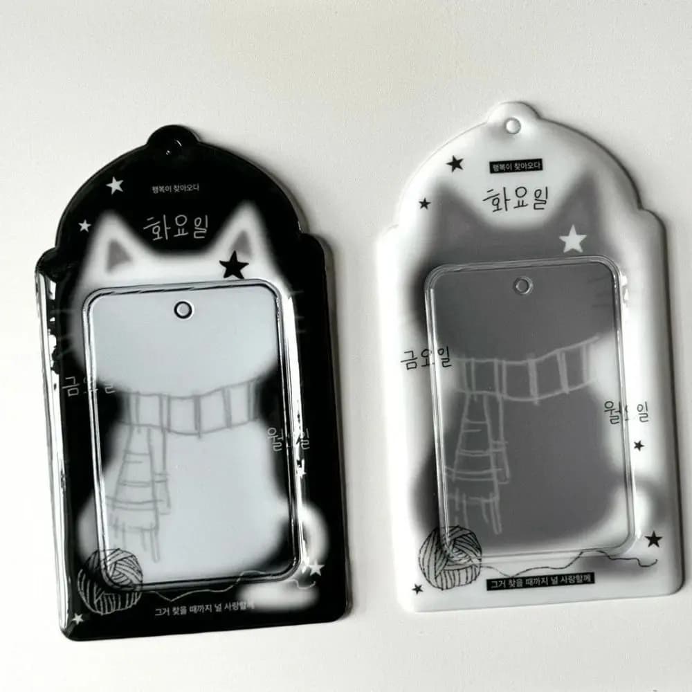 Custodia per foto semplice da 3 pollici Custodia per carte fotografiche Porta carte multifunzionale per gatti neri