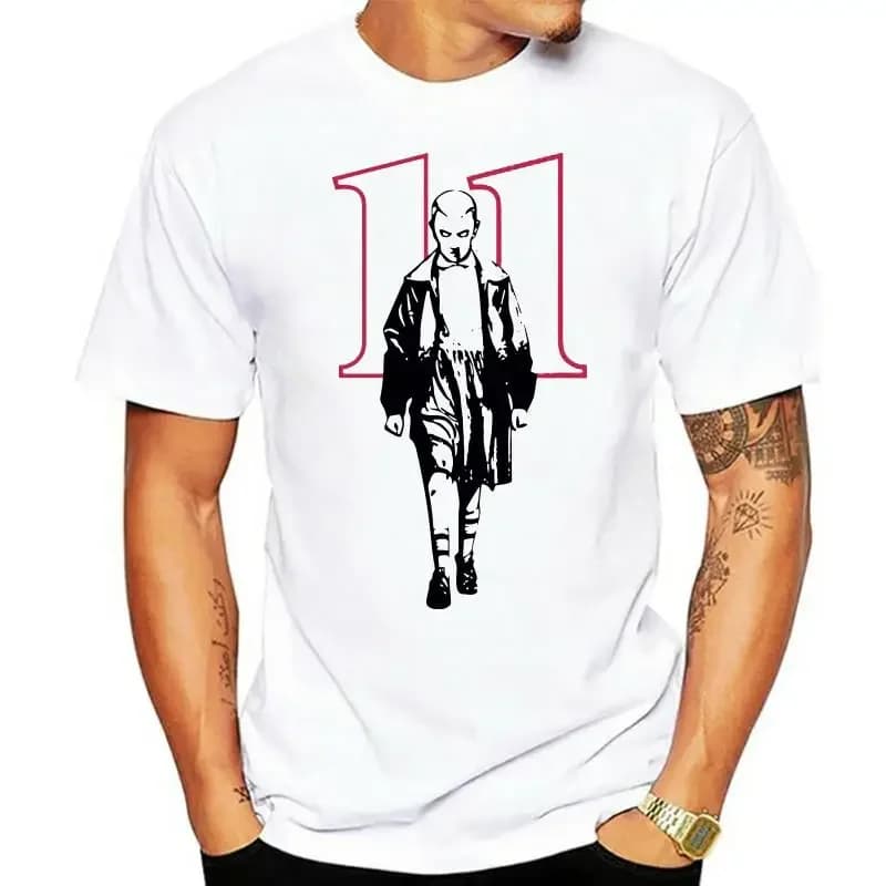 Stranger Style Pop Culture Things Eleven Cosplay t-Shirt bianca taglia M-3Xl Style Round Tee Shirt