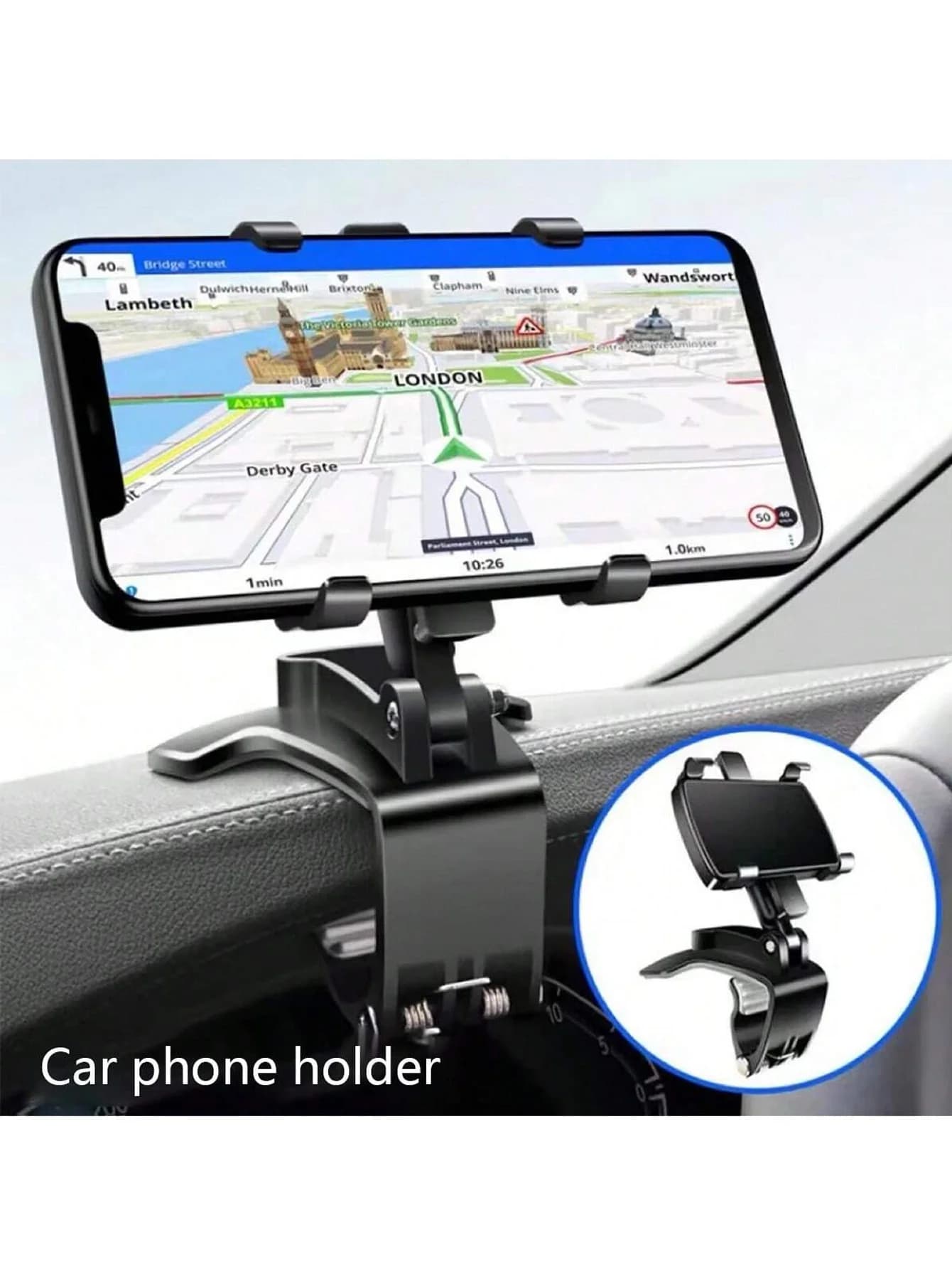 1pcs Multifunctional Car Phone Holder, Installed on the Dashboard Rearview Mirror