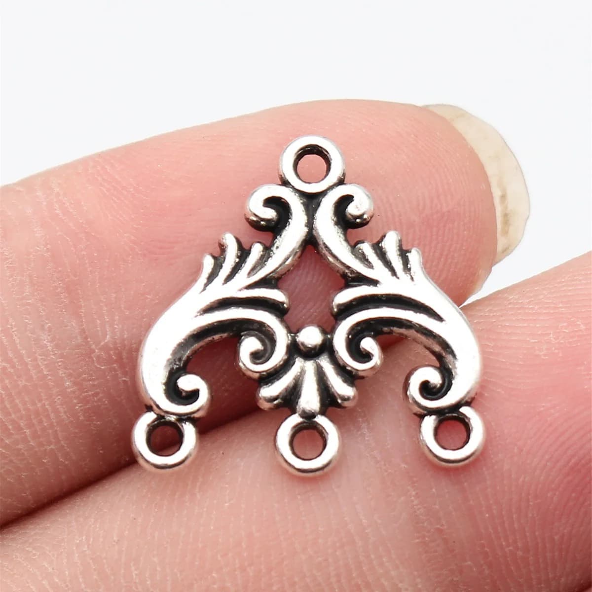 20pcs 20x20mm Antique Silver Color Earring Connector DIY Jewelry Findings Bulk