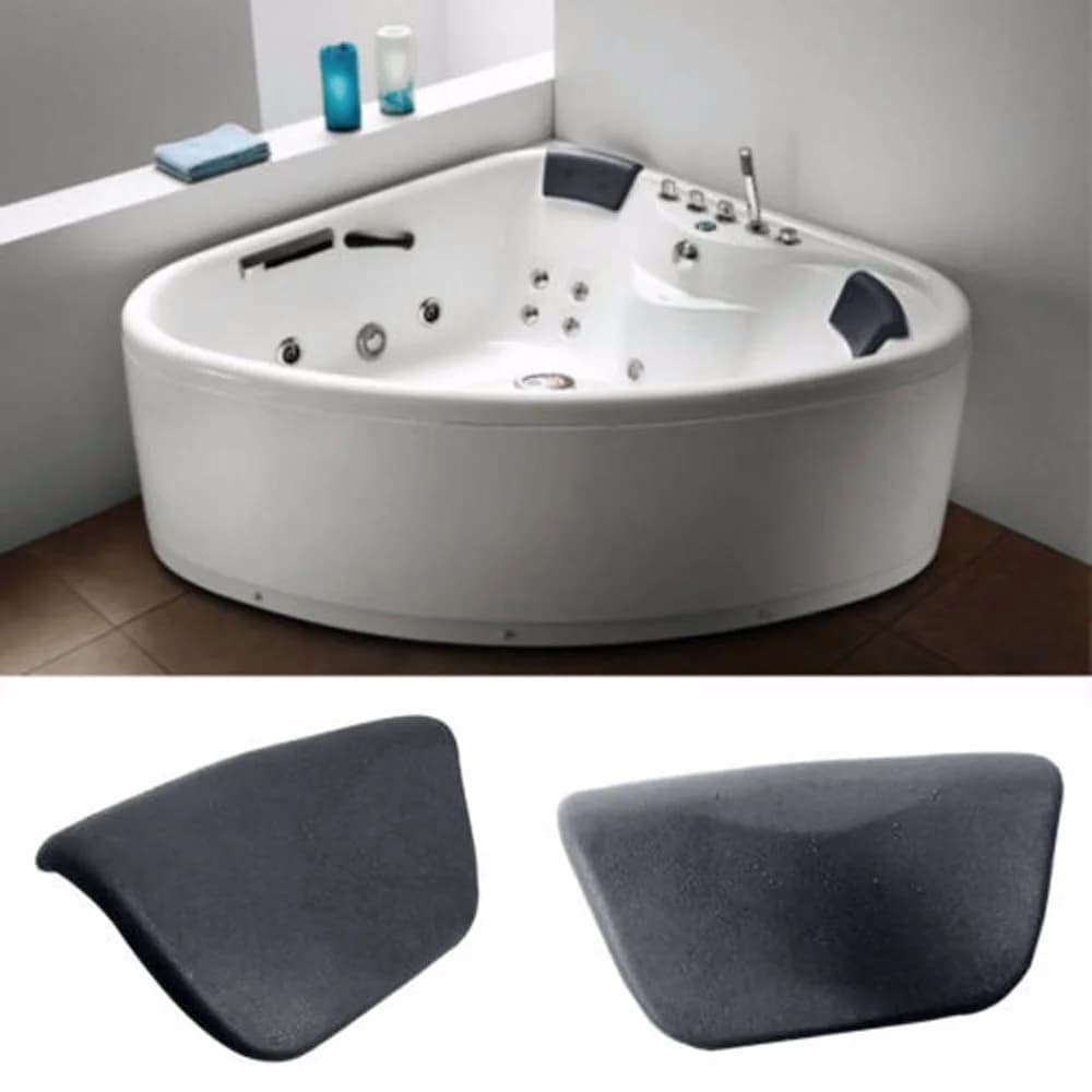 Poggiatesta spa per vasca da bagno nero, supporto per il collo, schienale antiscivolo Comodo supporto per vasca da bagno Supporto per vasca da bagno posteriore impermeabile 265 * 150 * 60 mm