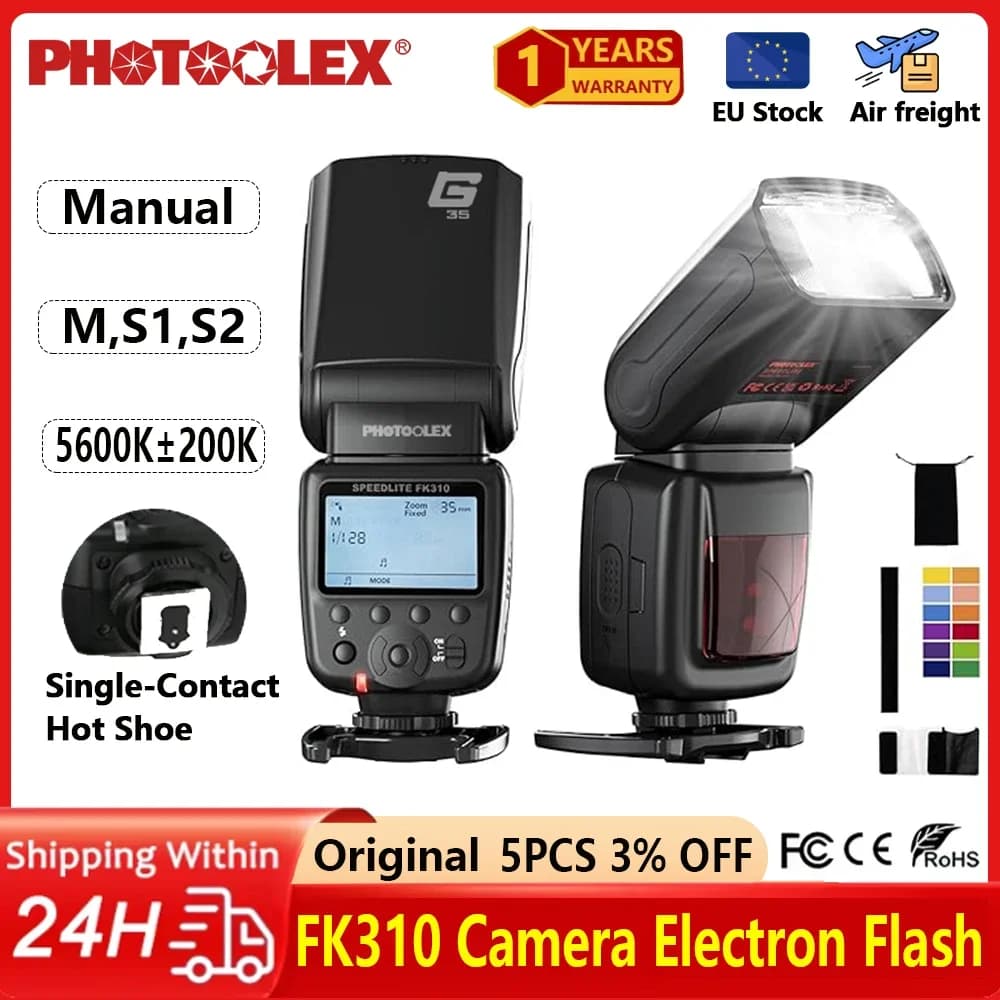 PHOTOOLEX FK310 Flash Video Light Lampada flash con segnale wireless per fotocamere DSLR Canon Nikon Pentax Olympus