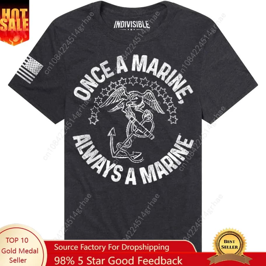 T-shirt classica da uomo Ring-Spun ufficiale individuabile dei Marines degli Stati Uniti Always a Marine