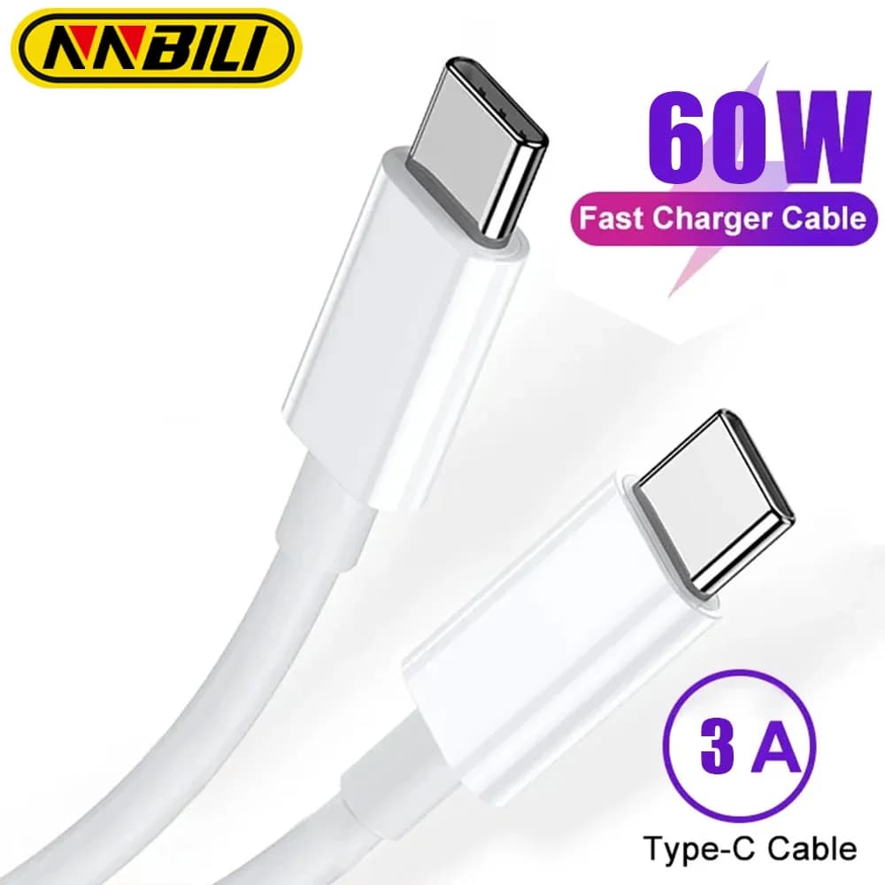 NNBILI PD 60W USB C to USB Type C Cable Fast Charge Data Cable For Huawei,Samsung,Xiaomi,Macbook iPad Data Line Type C－Type C