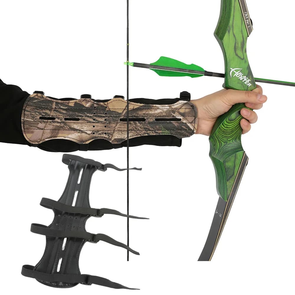 Protezione per il braccio per tiro con l'arco Pelle sintetica per esterni Pratica all'aperto Competizione Caccia Bersaglio Arco composto Arco accessorio per tiro con l'arco all'aperto