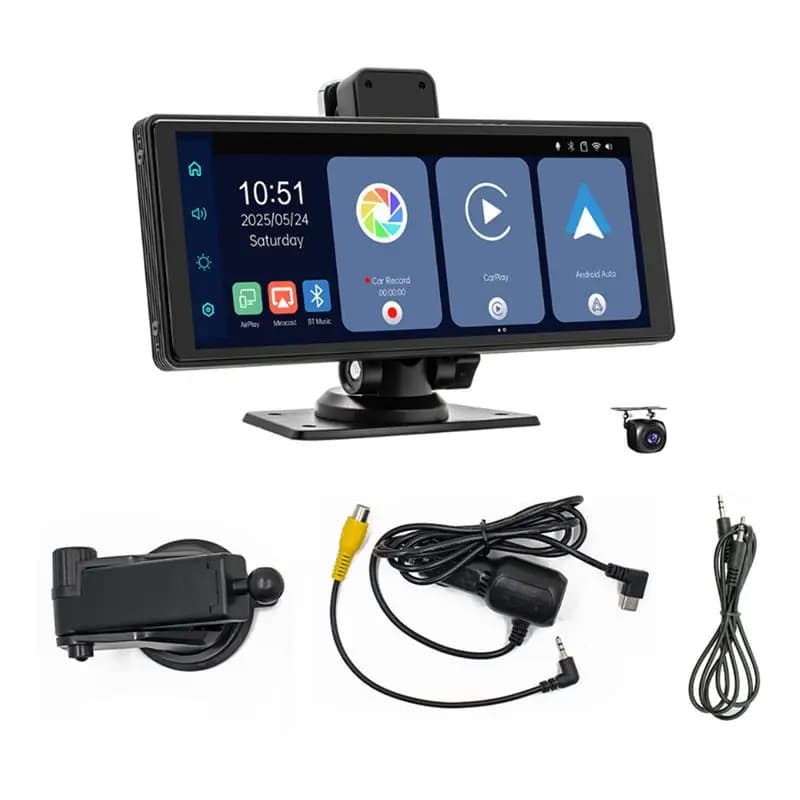 Carplay& Android Auto Wireless Carplay Screen, 10.26" HD Touchscreen With 4K Dash Cam Car Stereo And Backup Camera-A02G
