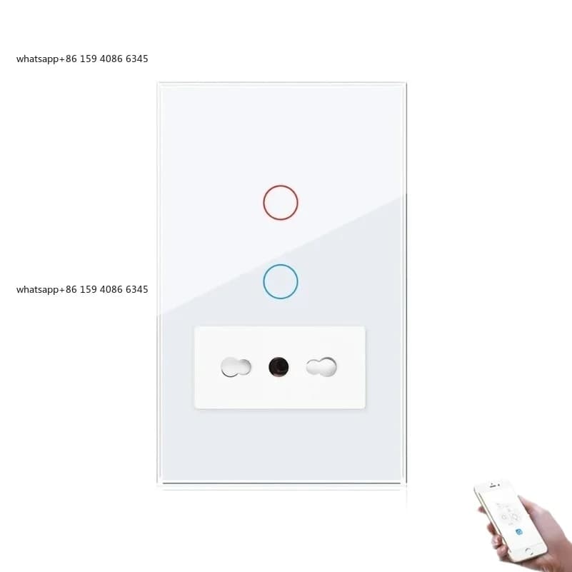 Wifi Smart Tuy Interruttore Presa a muro Spina da pannello in vetro Presa intelligente UE Cile Tipo L Presa remota da Alexa