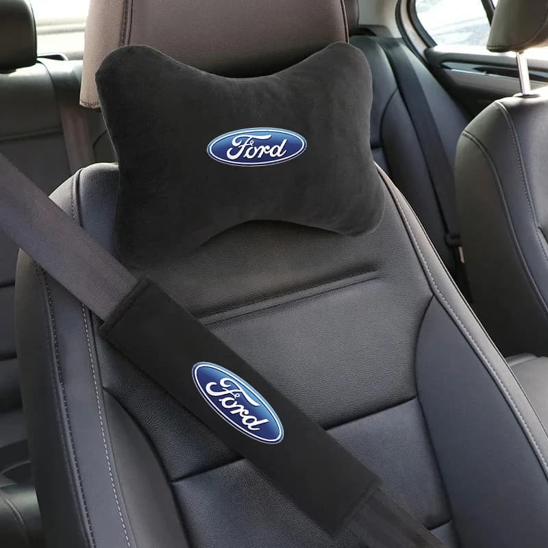 Car Seat Headrest Neck Pillow Shoulder Pad Protector For Ford Fiesta Focus mk2 mk3 Ranger Mondeo mk4 S-MAX Kuga Auto Stickers