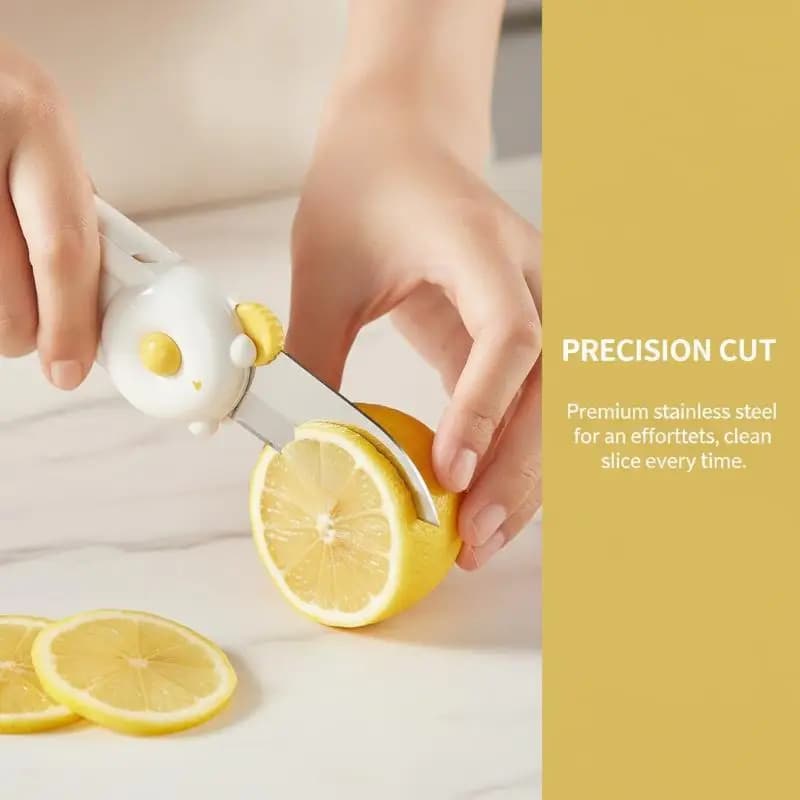 Multifunctional 2 In 1 Fruit Knife Peeler With Sharp Stainless Steel Blade Cute Foldable Design For Kitchen Daily Travel Picnic