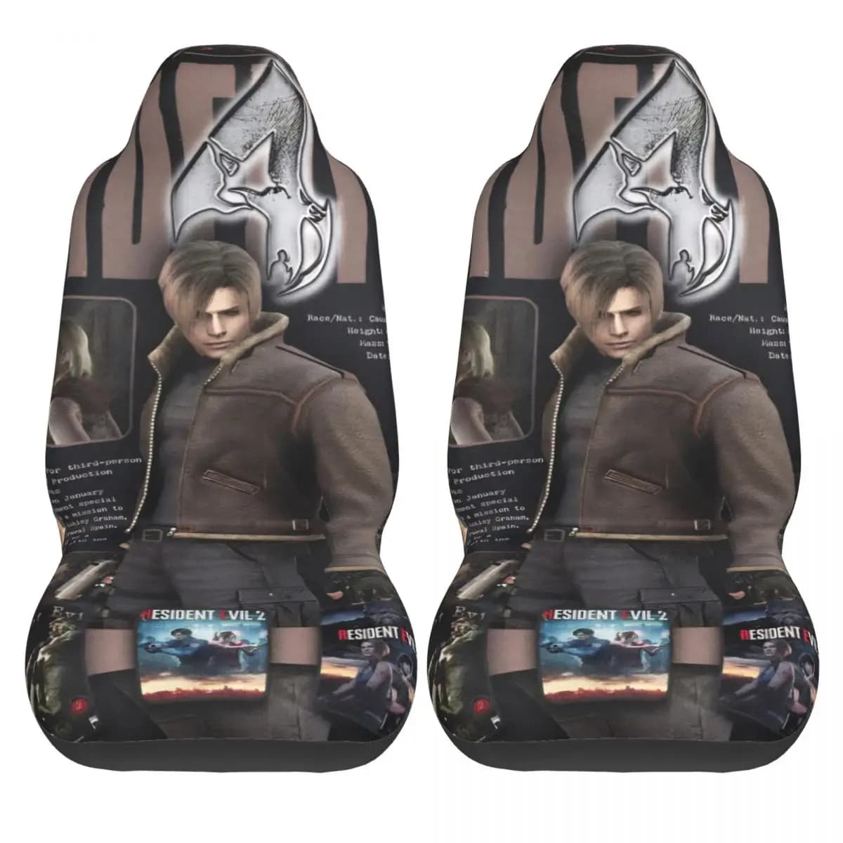 Leon Kennedy Resident Evil Car Seat Covers for car comfort 2 pieces Cover for minivan fresh