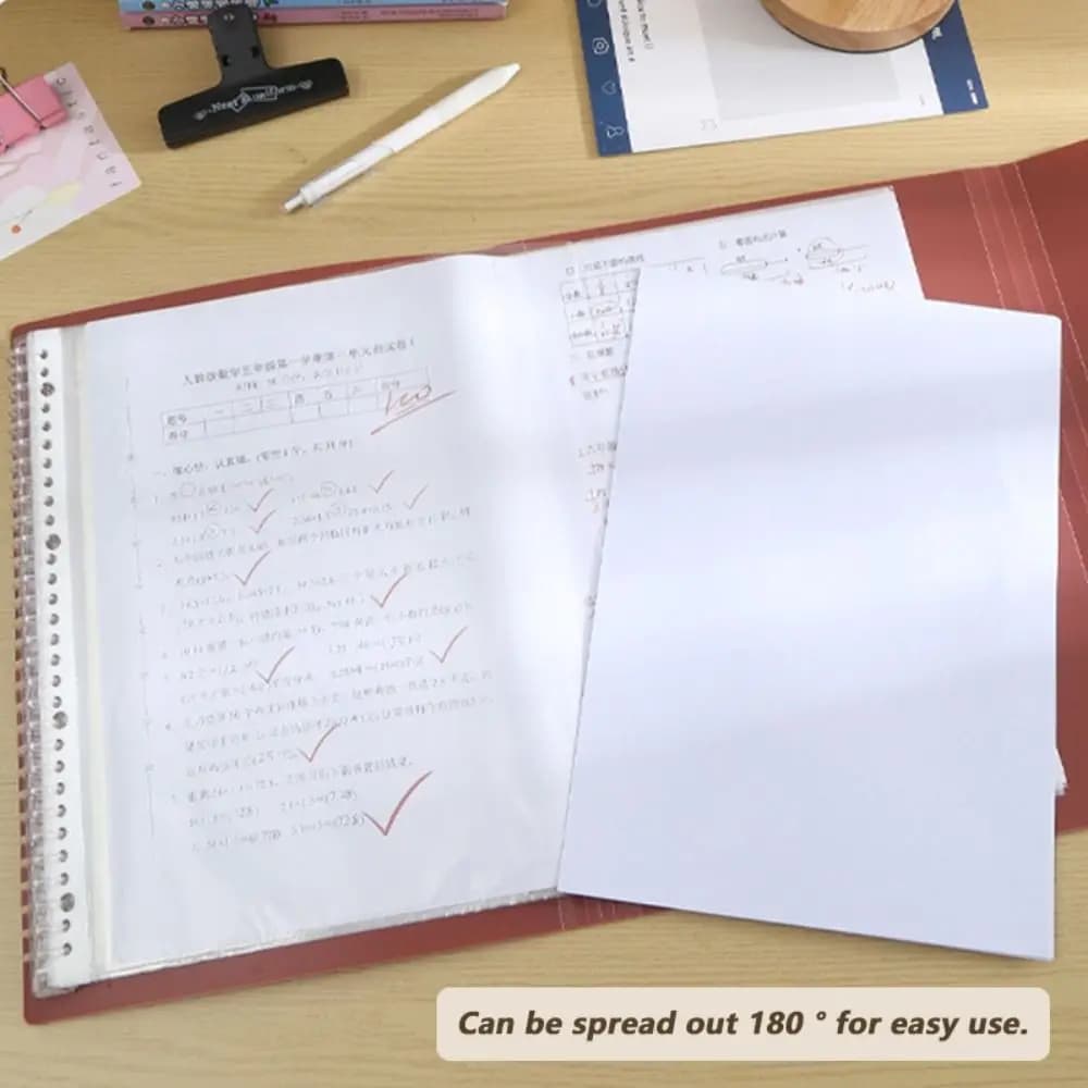 Cartella di file A3 a fogli mobili semplice, libretto di dati trasparente staccabile, borsa per documenti di cancelleria per studenti