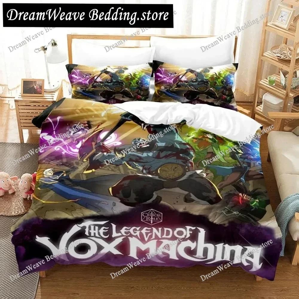 Set di biancheria da letto Game Legend of Vox Machina per ragazzi e ragazze, copripiumino, federa, letto singolo, matrimoniale, per bambini e adulti, tessuti per la casa