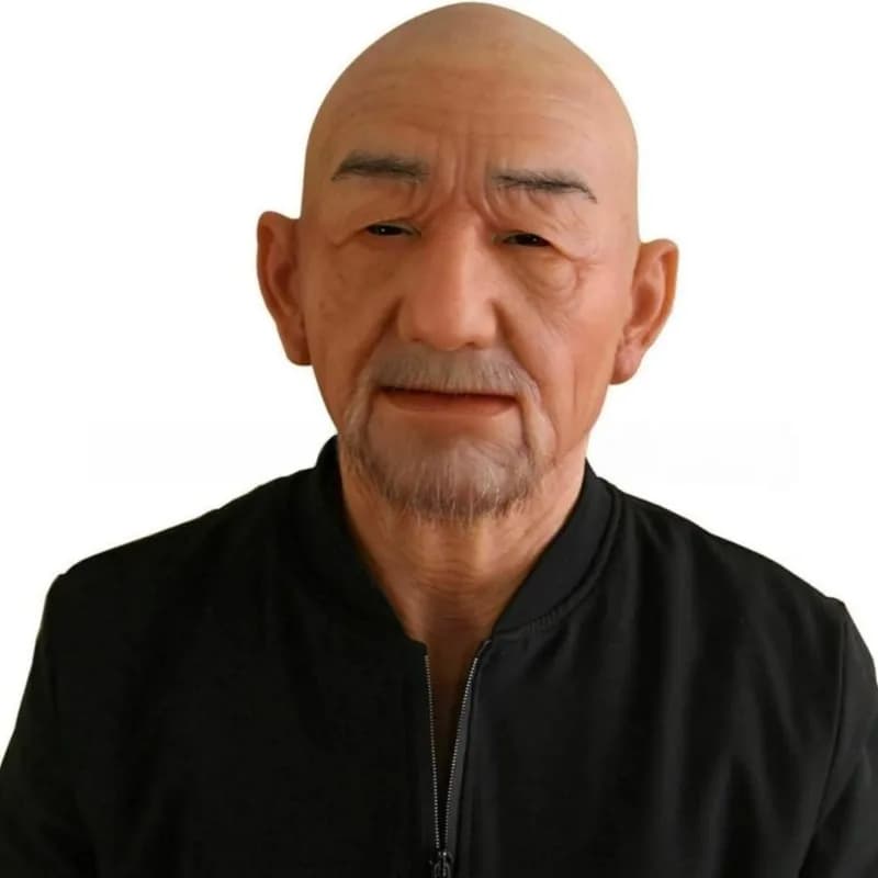 Maschera in Silicone Realistica per Halloween per Adulti, Maschera da Anziano con Pelle Realistica, Maschera per Scherzi e Costumi