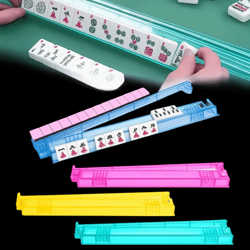 New Non-Slip Mahjong Tile Rack Crystal Clear Sturdy Mahjong Racks Eleagnt Gift Packaging Durable Mahjong Ruler Gift