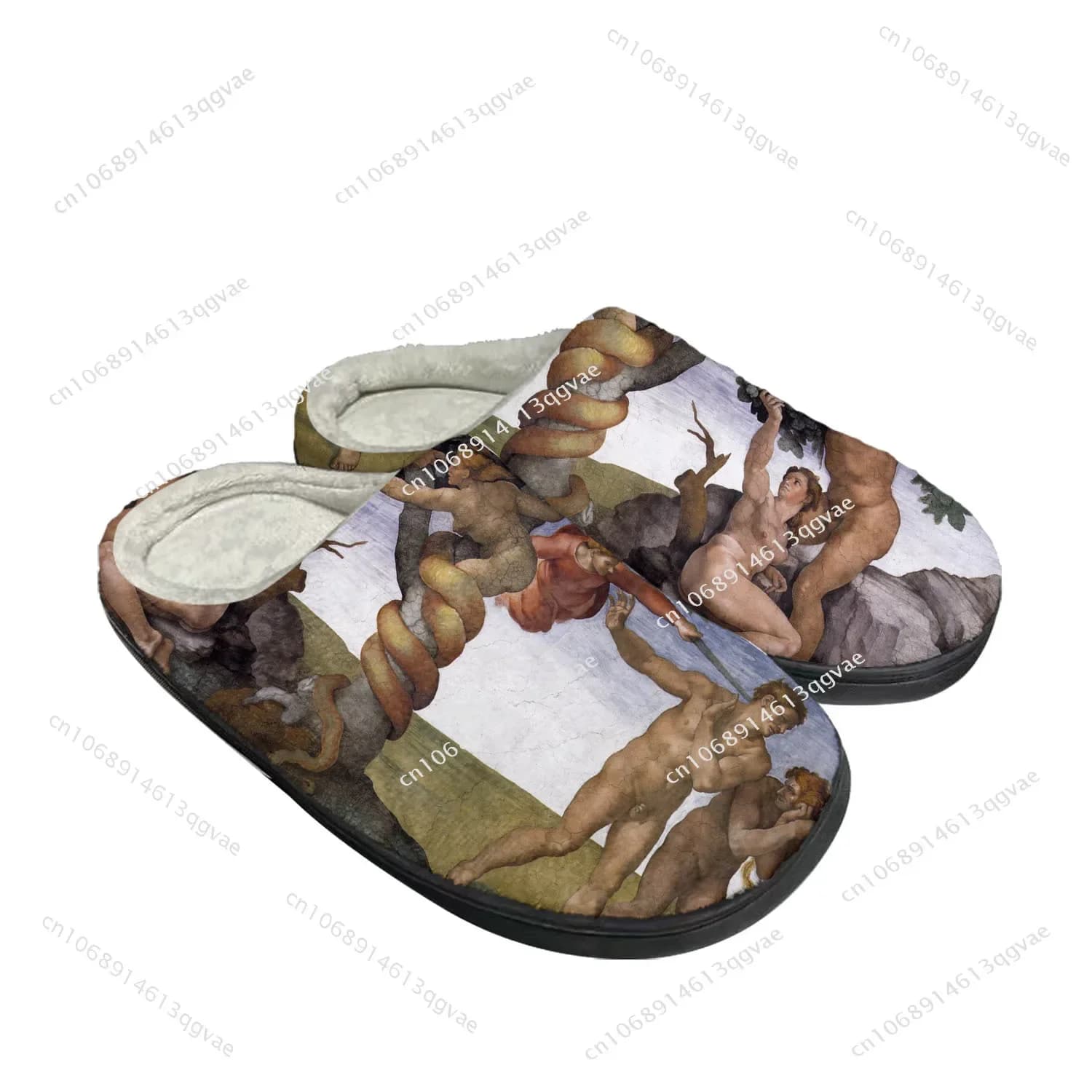 Peccato originale e cacciata dal Paradiso terrestre Pantofole in cotone per la casa Uomo Donna Camera da letto Mantieni calde le scarpe Pantofola personalizzata