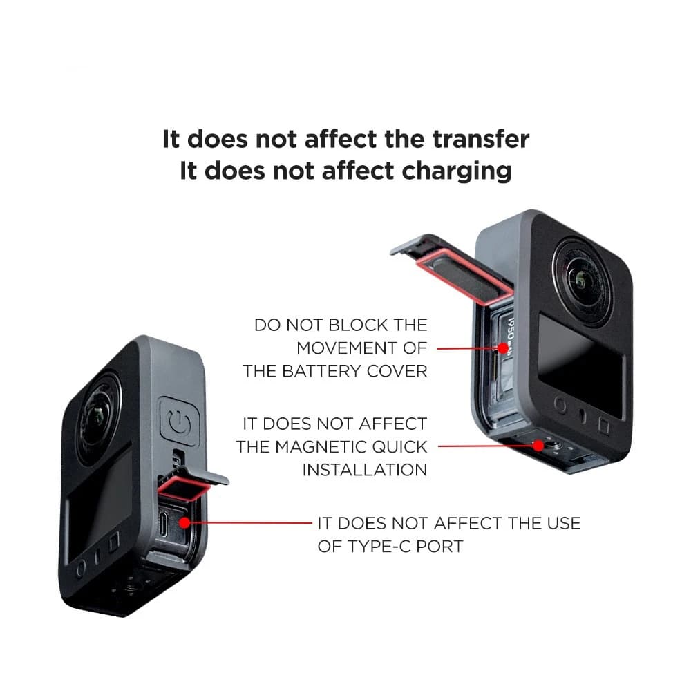 Ultra-resistant silicone protective case for Dji Osmo 360 Protective Case Open Battery Side Full protection Action camera accessory