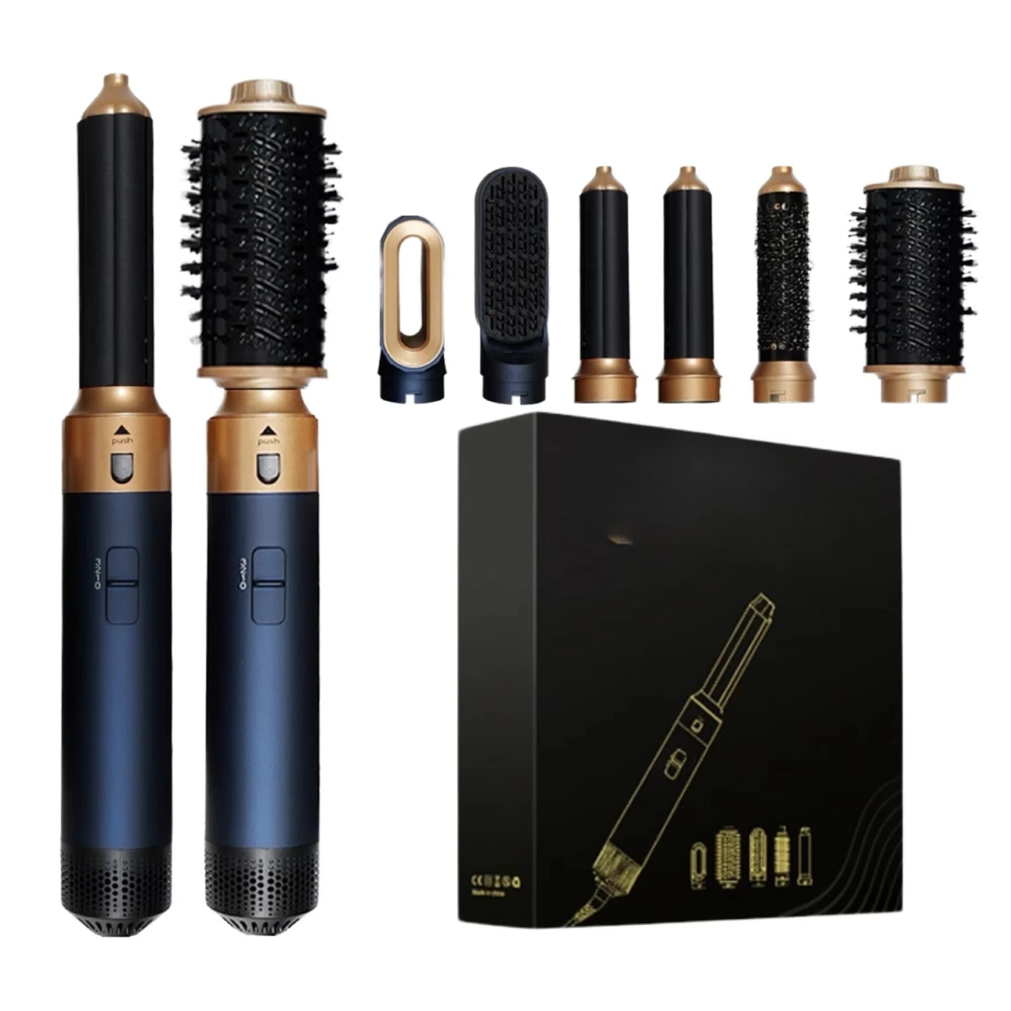 Confezione regalo per styler per capelli 6 in 1 1000W 220V Spazzola ad aria calda Asciugacapelli con ferro arricciacapelli Multi styler per asciugare i capelli"