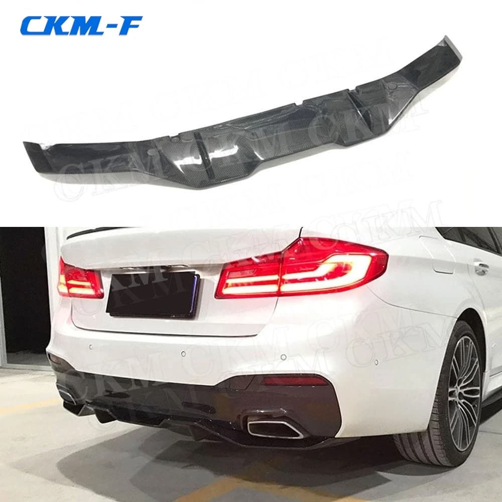 Diffusore Spoiler Posteriore in Vera Fibra di Carbonio per BMW Serie 5 G30 G31 G38 M Sport 2017-2023, Protezione Paraurti in FRP