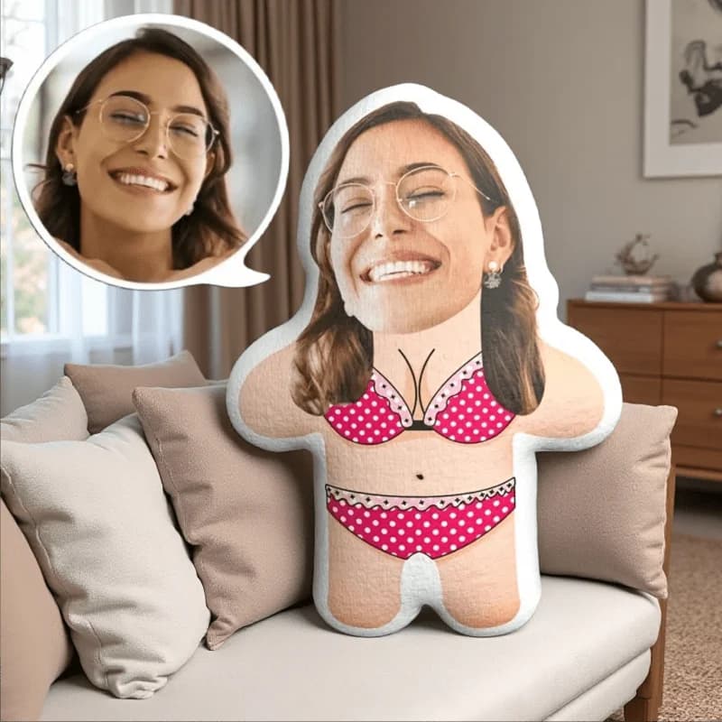 Personalizzazione fotografica creativa Cuscino in peluche stampato bikini, San Valentino, regalo di anniversario