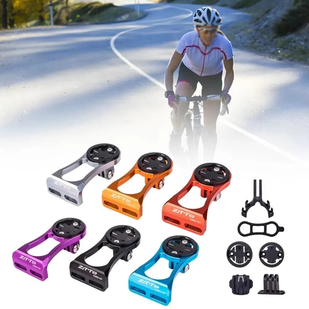 ZTTO Attacco manubrio per bicicletta Supporto per computer Attrezzatura da equitazione in lega di alluminio Supporto per luce per fotocamera per bici per Garmin Bryton GPS GoPro