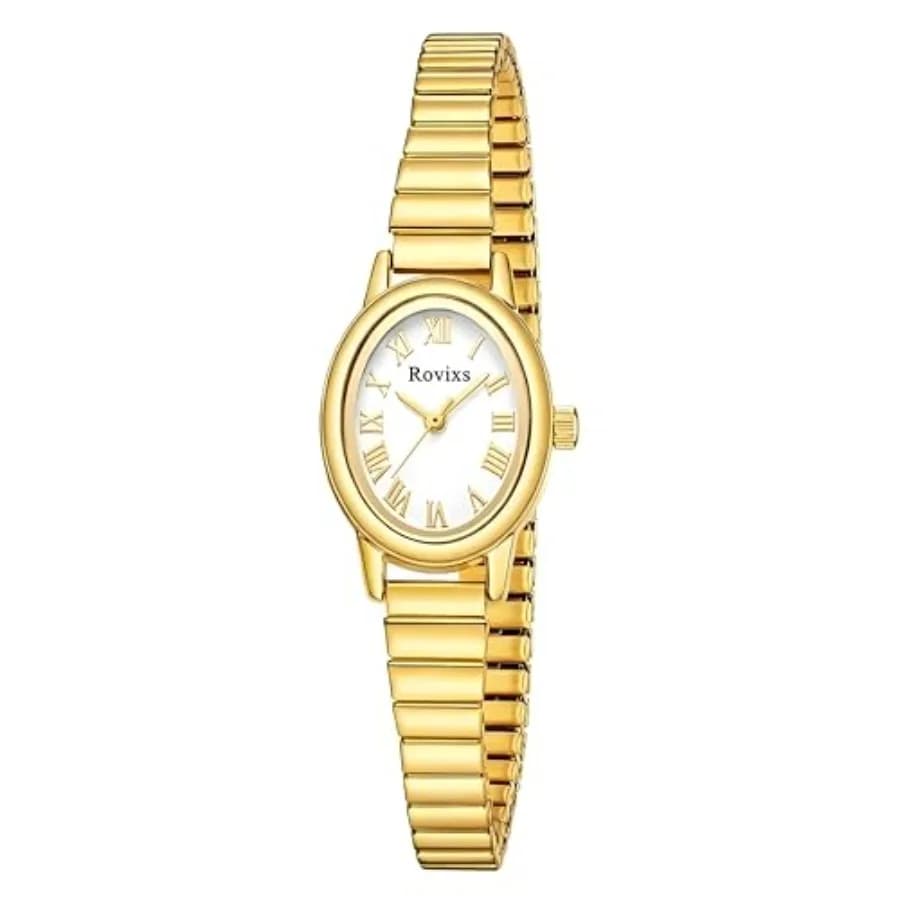Orologi Piccoli da Donna - Orologio al Quarzo Analogico Ovale Vintage con Cinturino Espandibile in Acciaio Inossidabile, Numeri Romani Delicati e Facili da Leggere
