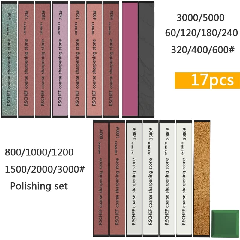 Set di pietre diamantate per affilatura, kit multi-grana con guida angolare, strumento professionale per affilare coltelli da cucina e da esterno