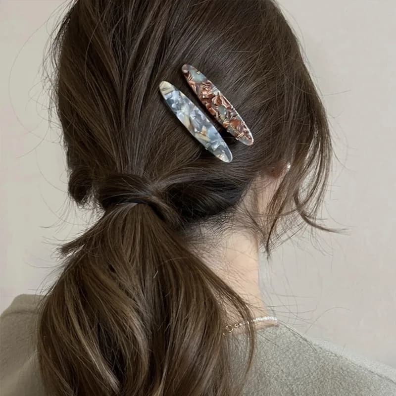 Fermaglio per capelli in acetato, fermaglio laterale, fermaglio per capelli ribelli, fermaglio per frangia, fermaglio alla moda per capelli lisci, fermaglio a becco d'anatra senza tracce, fermaglio per capelli a pois