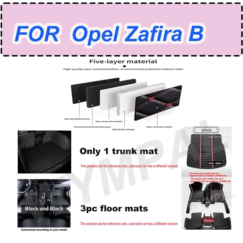 Tappetini auto di LUSSO per Opel Zafira B 2005 2006 2007 2008 2009 Auto di lusso in pelle