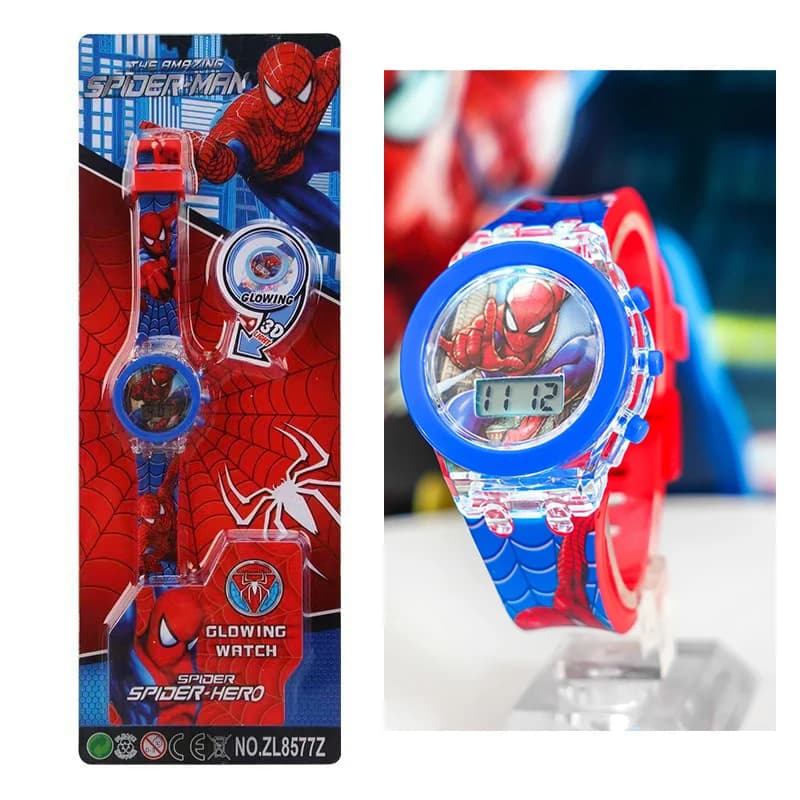 Flash Light Frozen Mickey Children's Watches Cartoon Spiderman Kids Watch School Digitel Watch Gifts
