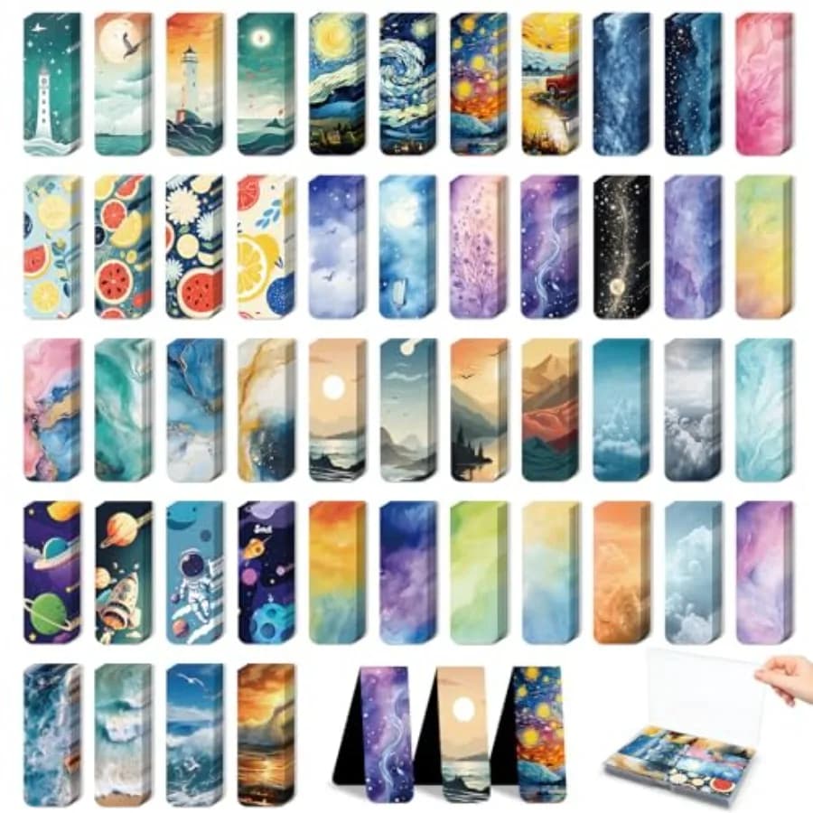 Pieces Magnetic Bookmarks Magnet Page Markers Cute Magnet Bookmark Clips with Storage Boxes Bookmarks for Reading Women and Men
