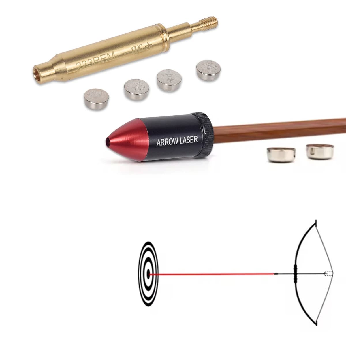 Mirino laser a freccia tattica per arco e balestra Mirino laser rosso con foro per arco per kit collimatore laser da caccia con arco composto