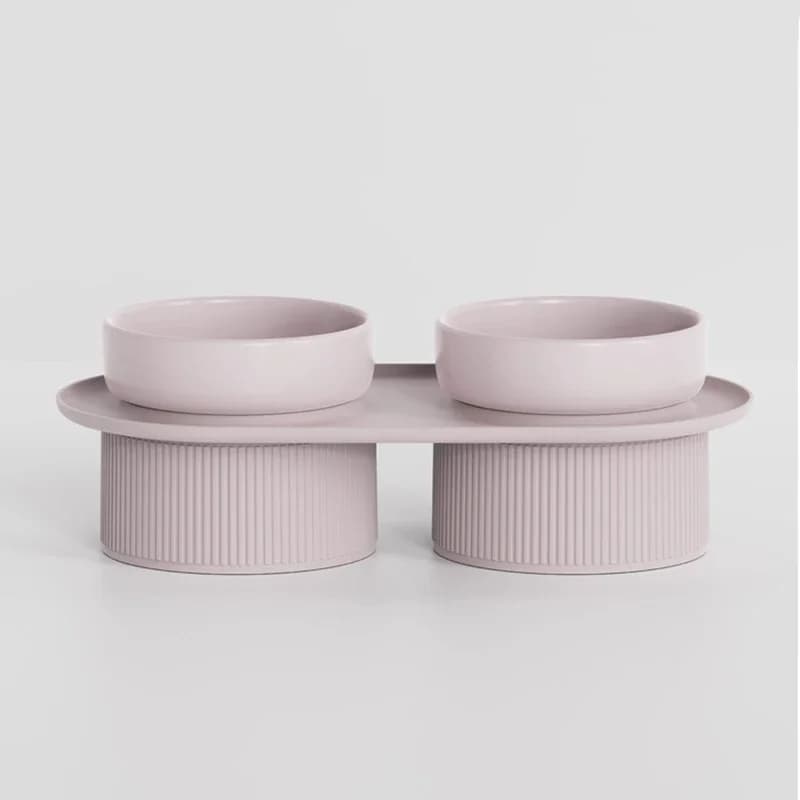 Dog Double Food Water Bowls with Stand Elevated Cat Drink Eat Feeders Leak Proof Pet Ceramic Feeding Supplies