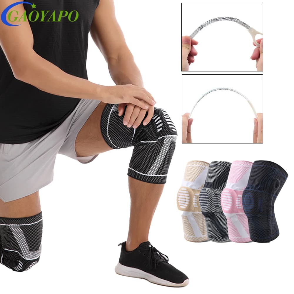 1 Pezzo Ginocchiera Professionale per Sollievo dal Dolore, Supporto per Ginocchio con Cuscinetto Rotulare e Stabilizzatore Laterale, Fascia Compressiva per Artrite