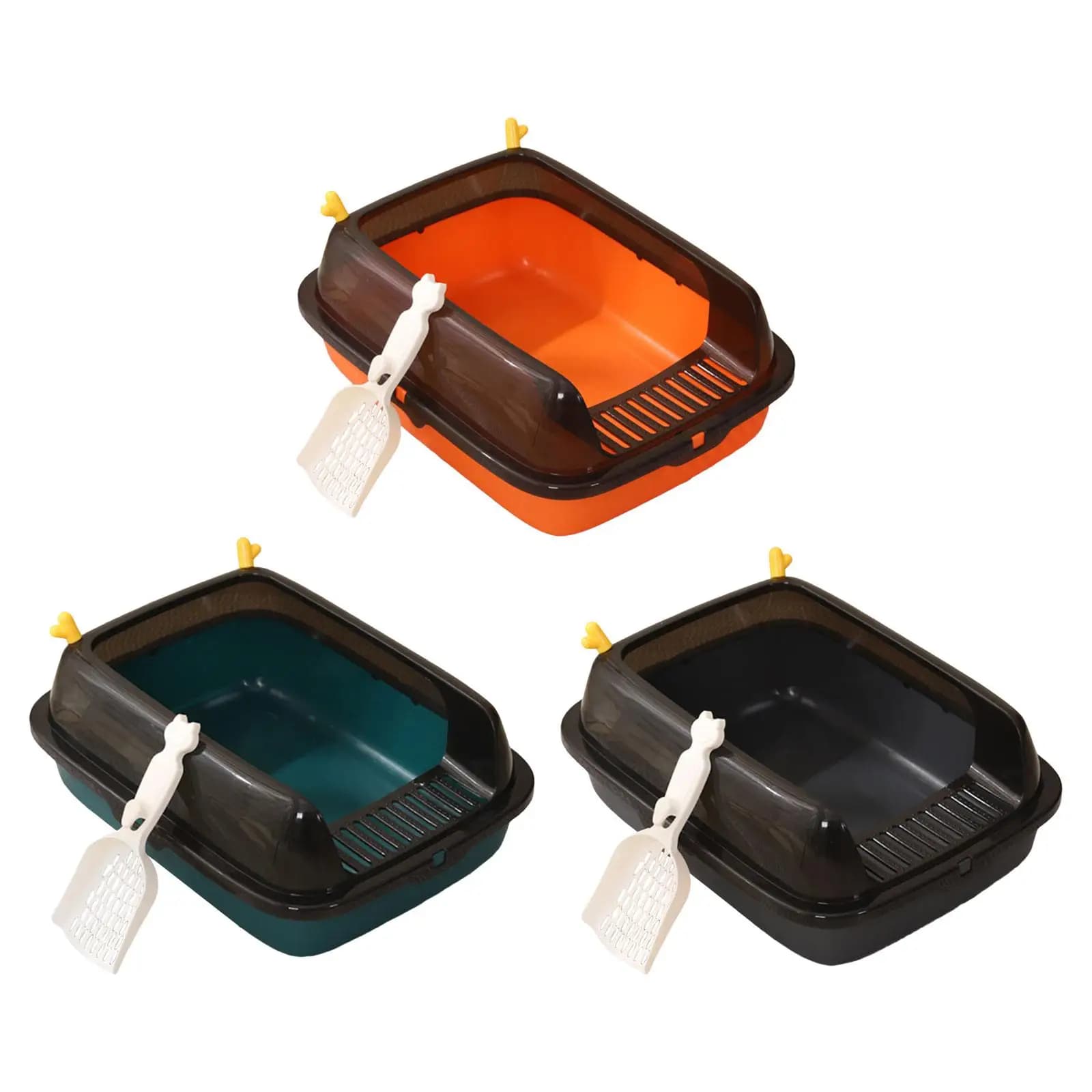 Lettiera per Gatti Semi-Chiusa, Toilette Anti-Schizzi per Gattini, Vasca Grande con Bordi Alti, Accessori per Animali Domestici, Facile da Pulire