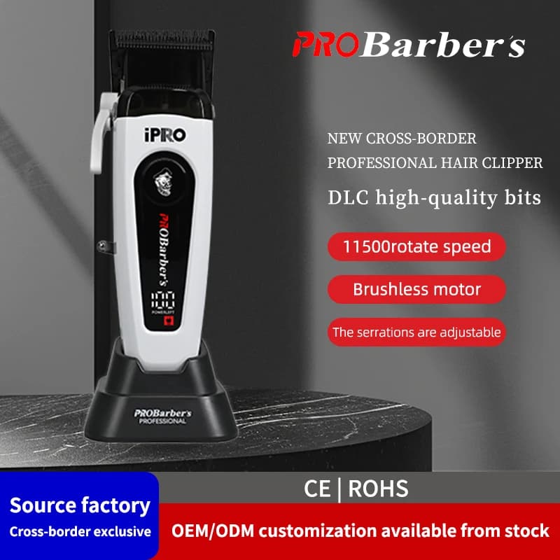 New PROBarbers Electric Haircut with Magnetic Cover LED Display with USB Base Clippers Professional Haircut