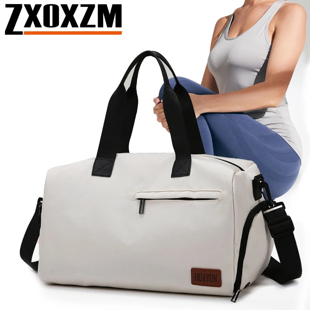 Borsone sportivo da 1 pezzo, tasca bagnata impermeabile e scomparto per scarpe, borsa da trasporto per palestra, allenamento, viaggi, weekender notturno