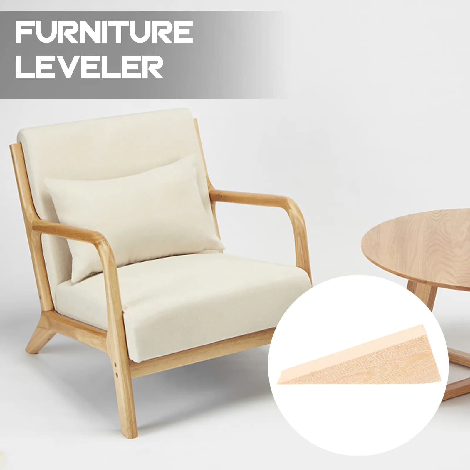 5 Pezzi Livellatori per Mobili in Legno Naturale, Blocchi di Livellamento Premium per Sedie, Tavoli, Armadi, Cuscinetti per Porte, Cuscinetti in Legno per Superfici Irregolari