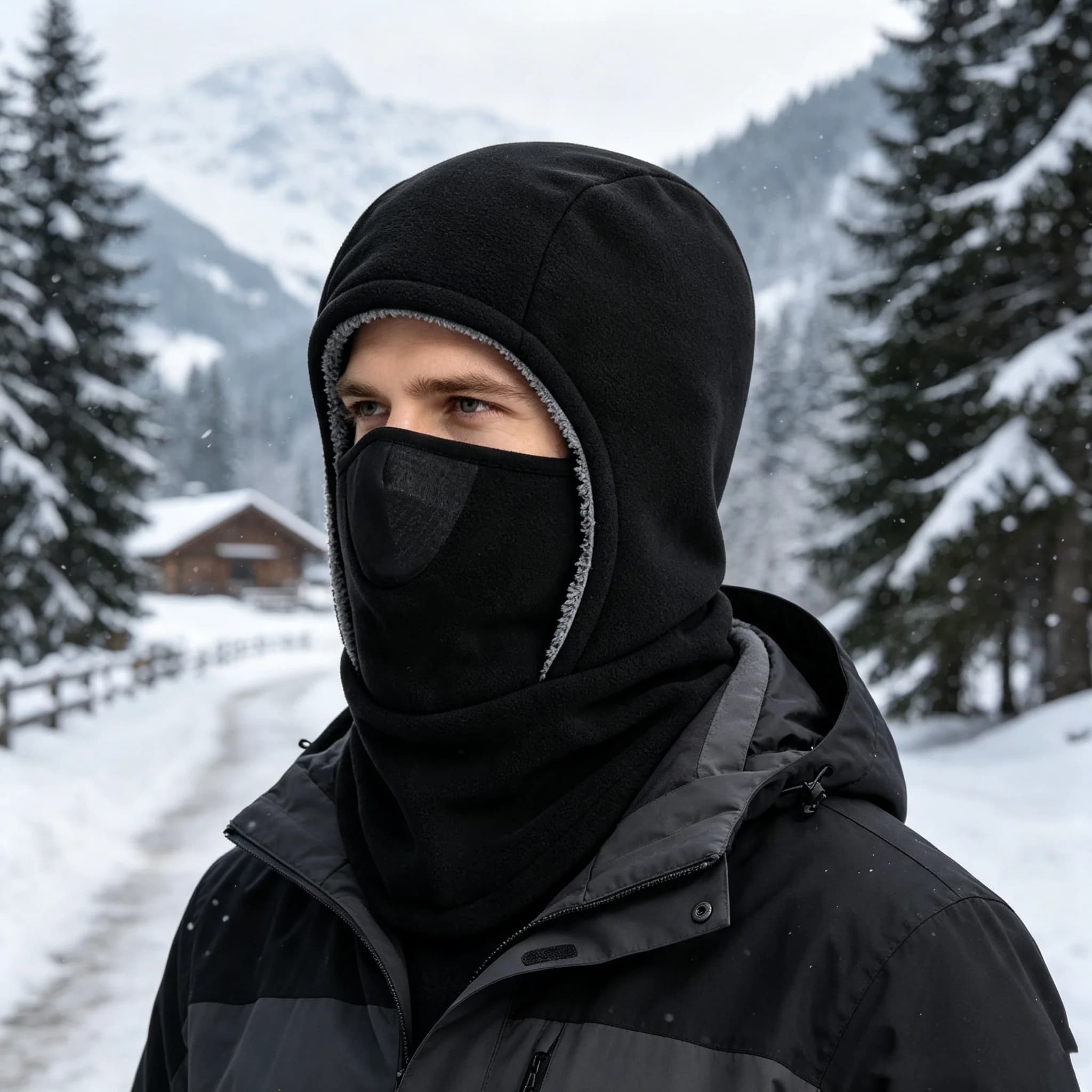 Winter Fleece Balaclava Hat, Fleece-Lined Warm Pullover Hat with Integrated Neck Gaiter, Cycling and Skiing Mask, Outdoor Cold-Proof Face and Neck Protection Pullover Hat, Available in Multiple Colors, Unisex