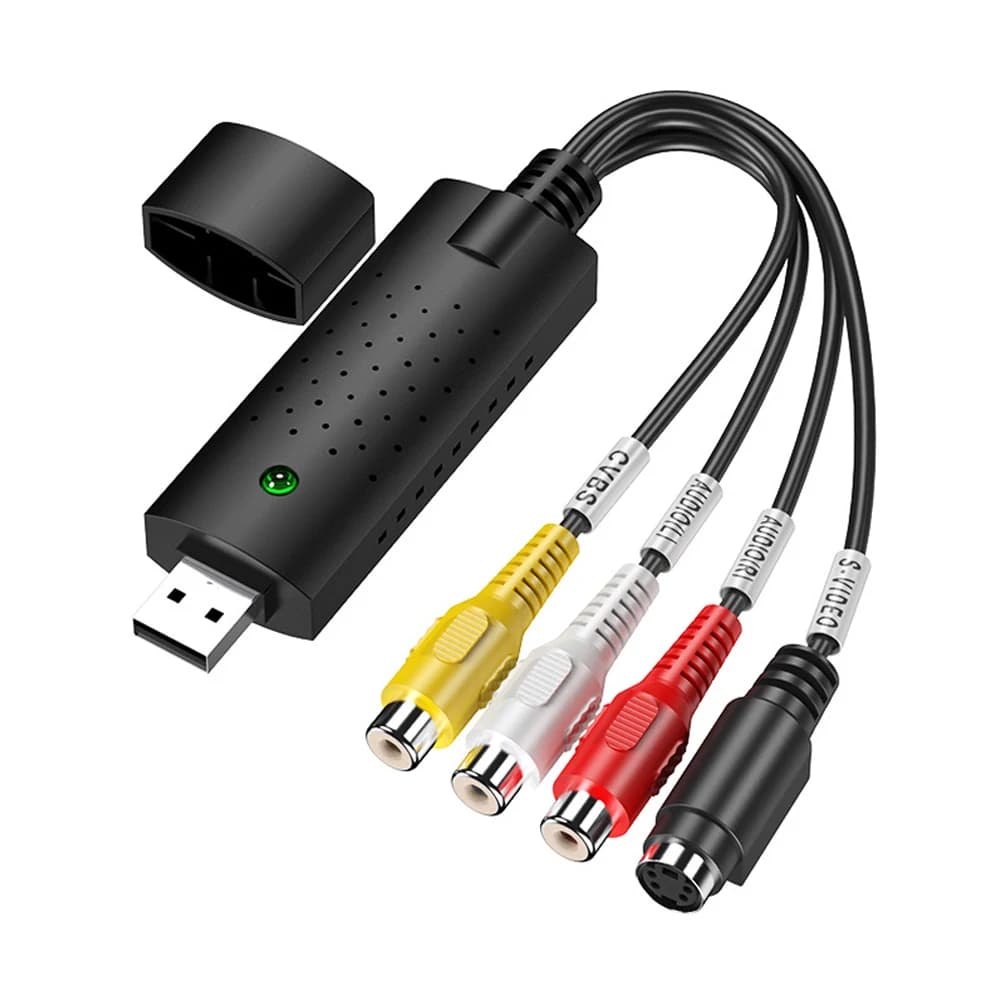Convertitore da VHS a digitale Convertitore video USB 2.0 Scheda di acquisizione audio VHS Box VHS VCR TV a convertitore digitale Supporto Win 7/8/10
