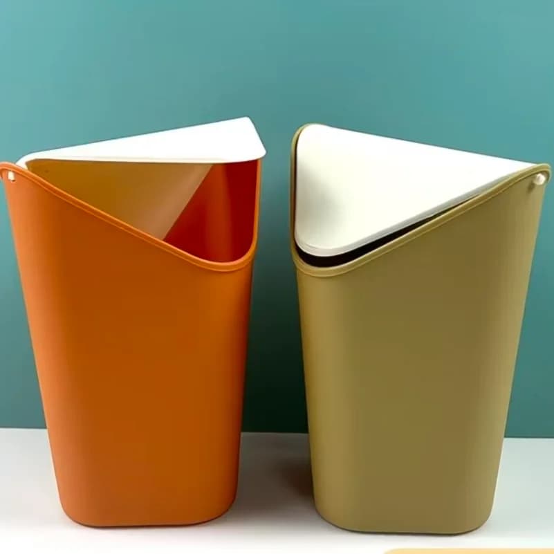 hot sale Mini Desktop Bin Small Trash Can Tube With Cover Bedroom Trash Can Garbage Can Clean Storage Box Home Desk