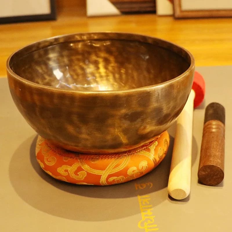 Retro Nepal Singing Bowl Metal Handmade Large Tibetan Bowls Professional Meditation Sound Healing Sound Bowl Spiritual Equipment