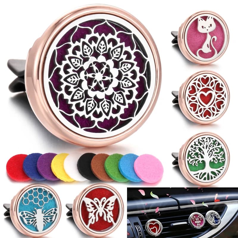 Reusable Deodorant for Auto Scent Diffuser Clip Auto Vent essential oil aromatherapy medallions interior accessories