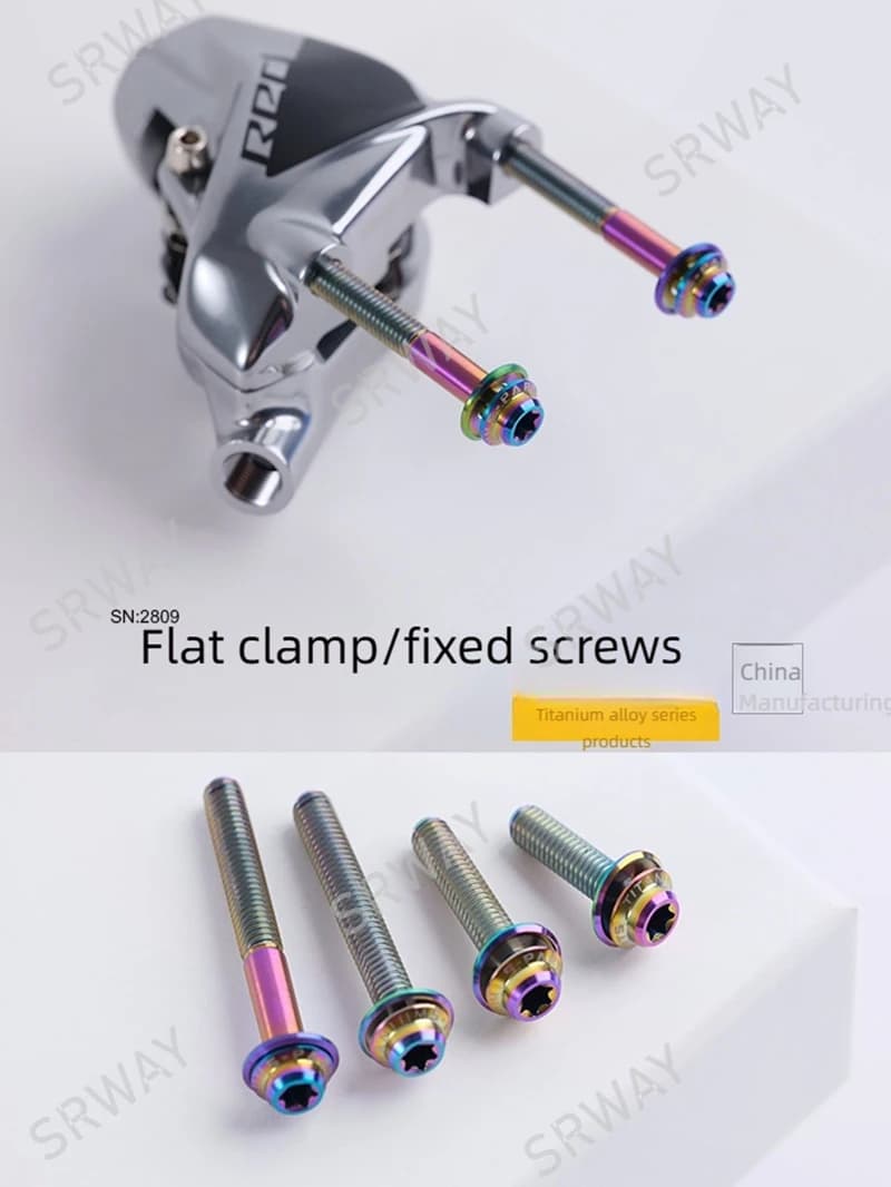 Road Bike Flat Mount Brake Caliper Titanium Alloy Screw Da 8170 UT8070 Bicycle screws bolts Black Green Purple Candy Indigo