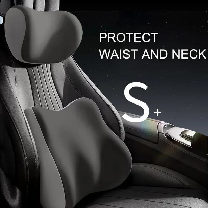 Cuscino poggiatesta per auto in memory foam, cuscino per il collo, supporto lombare protettivo, cuscino traspirante per alleviare lo stress sulla schiena