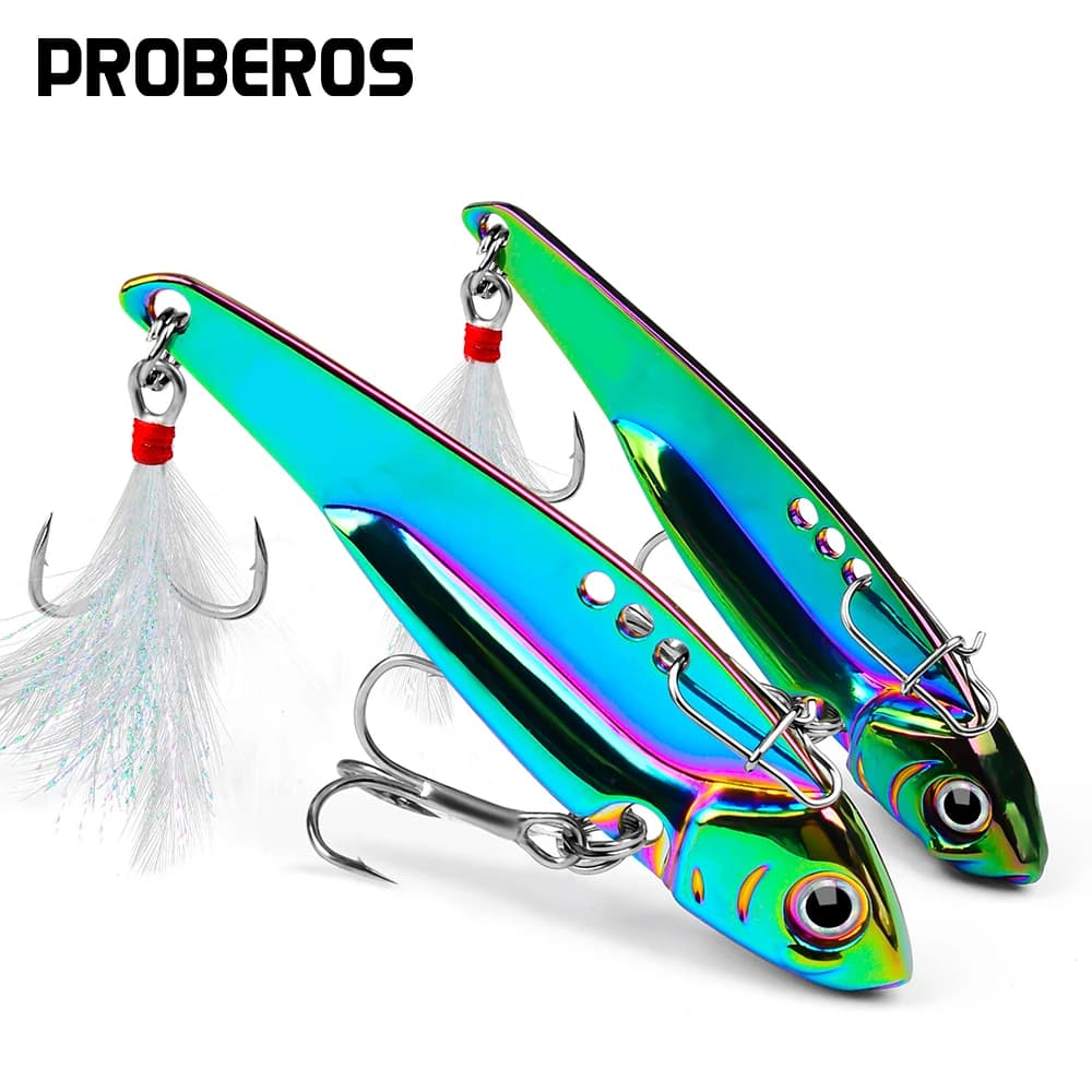 PROBEROS 1 pz. Esca da pesca VIB vibrante e colorata con paillettes, 5g-20g, per lancio lungo, esca artificiale affondante per bass, spinner spoon swimbait