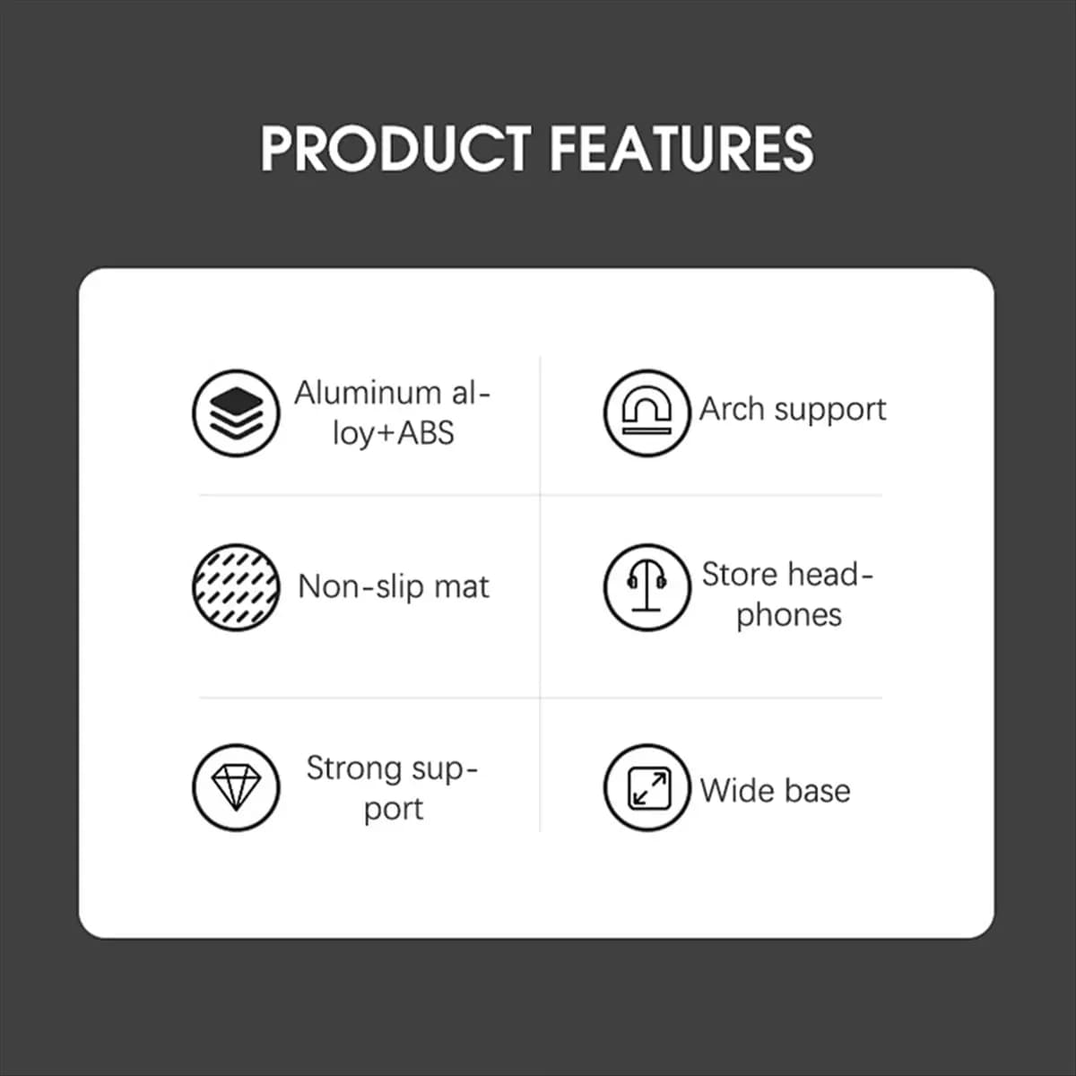 (A26M) Supporto per cuffie elegante e antiscivolo per AirPods Max/Beats/Bose/Sennheiser/Audio-Technica/Sony/AKG ecc. Argento