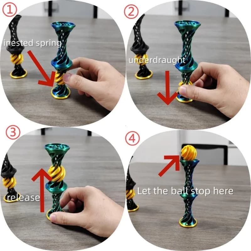 Giocattolo Fidget a spirale stampato in 3D Doppio strato Design elicoidale Regalo antistress per bambini Decorazione da scrivania Ornamento Decompressione catapulta
